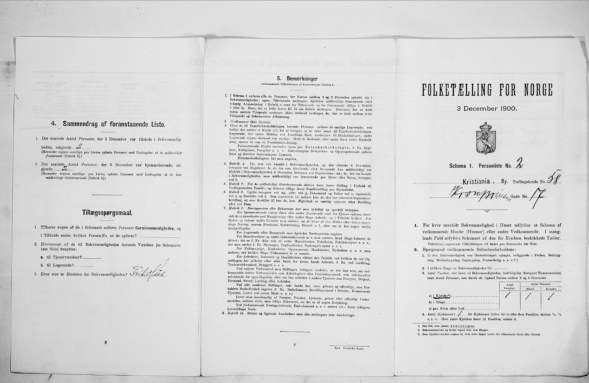 SAO, Folketelling 1900 for 0301 Kristiania kjøpstad, 1900, s. 49943