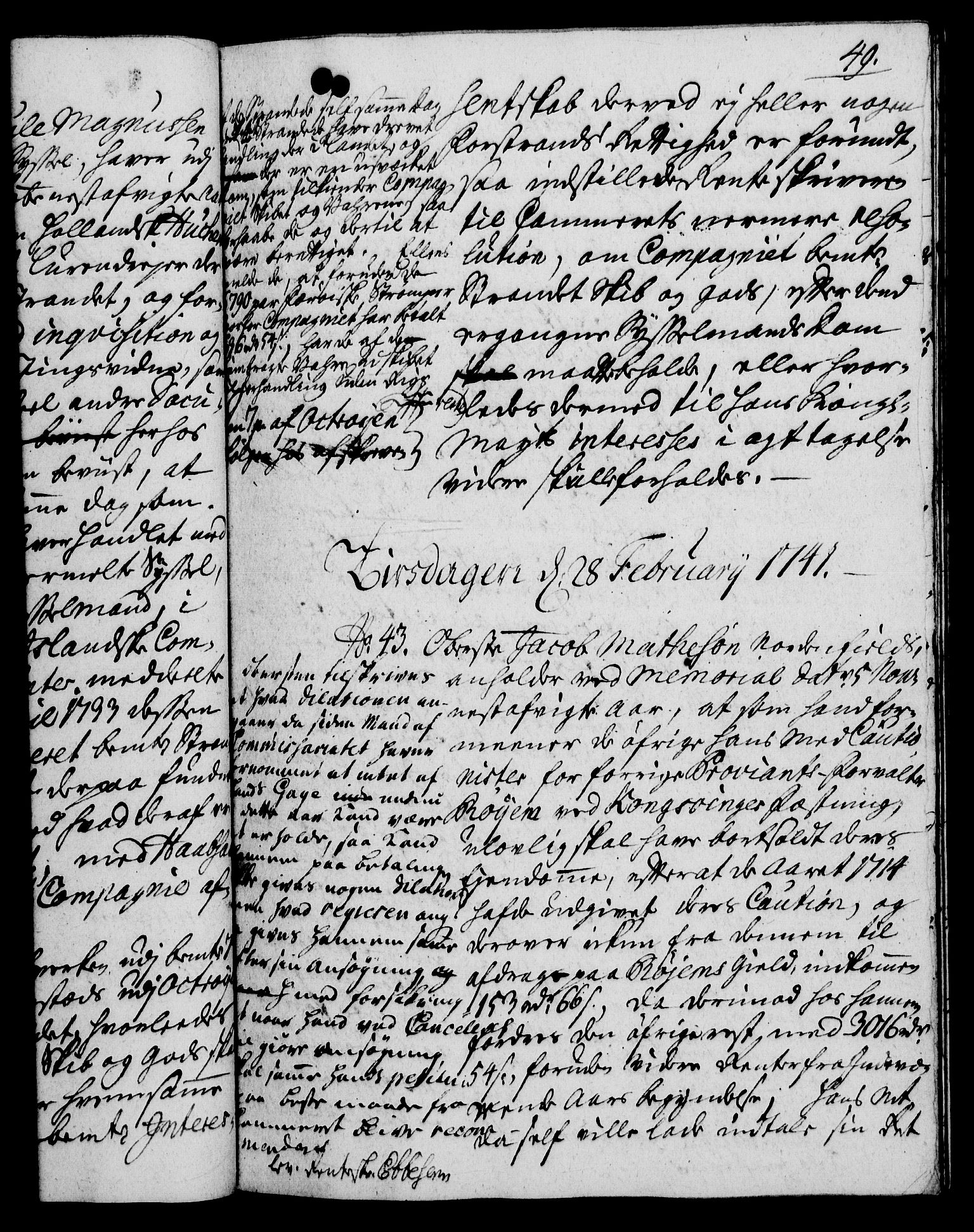 Rentekammeret, Kammerkanselliet, RA/EA-3111/G/Gh/Gha/L0023: Norsk ekstraktmemorialprotokoll (merket RK 53.68), 1741-1742, s. 49