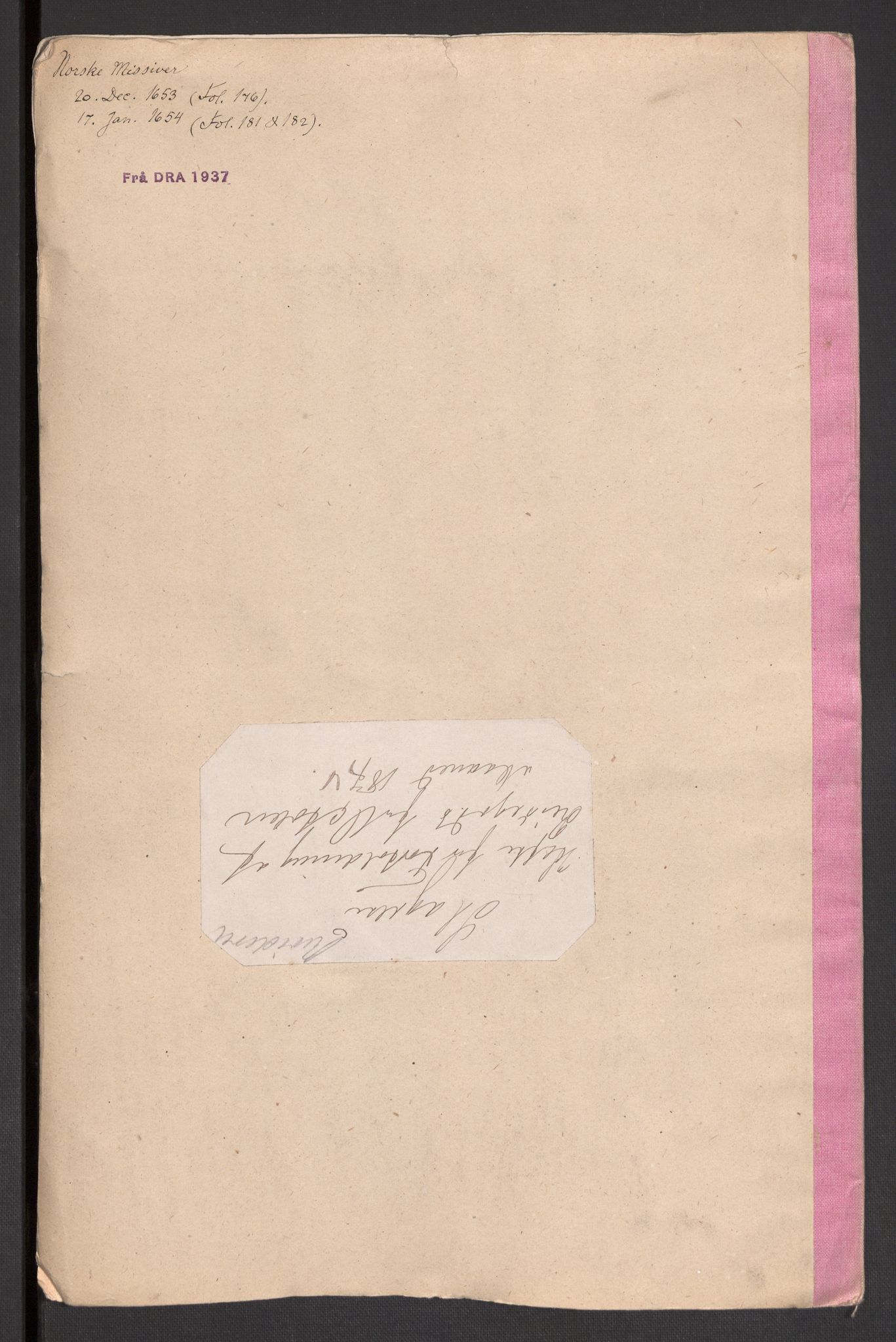 Danske Kanselli 1572-1799, AV/RA-EA-3023/F/Fc/Fcc/Fcca/L0015: Norske innlegg 1572-1799, 1653-1655, s. 61