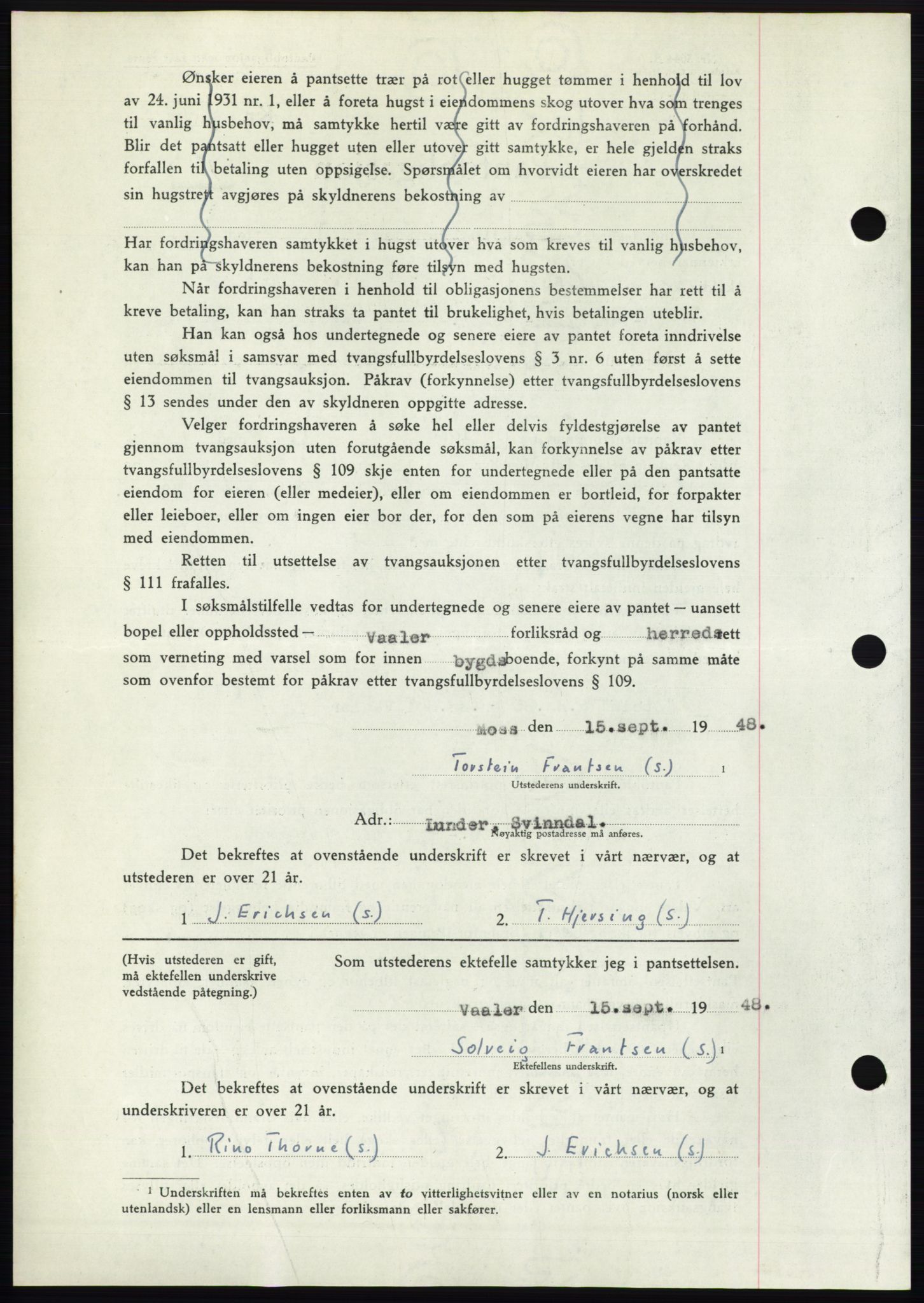 Moss sorenskriveri, AV/SAO-A-10168: Pantebok nr. B20, 1948-1948, Dagboknr: 2418/1948