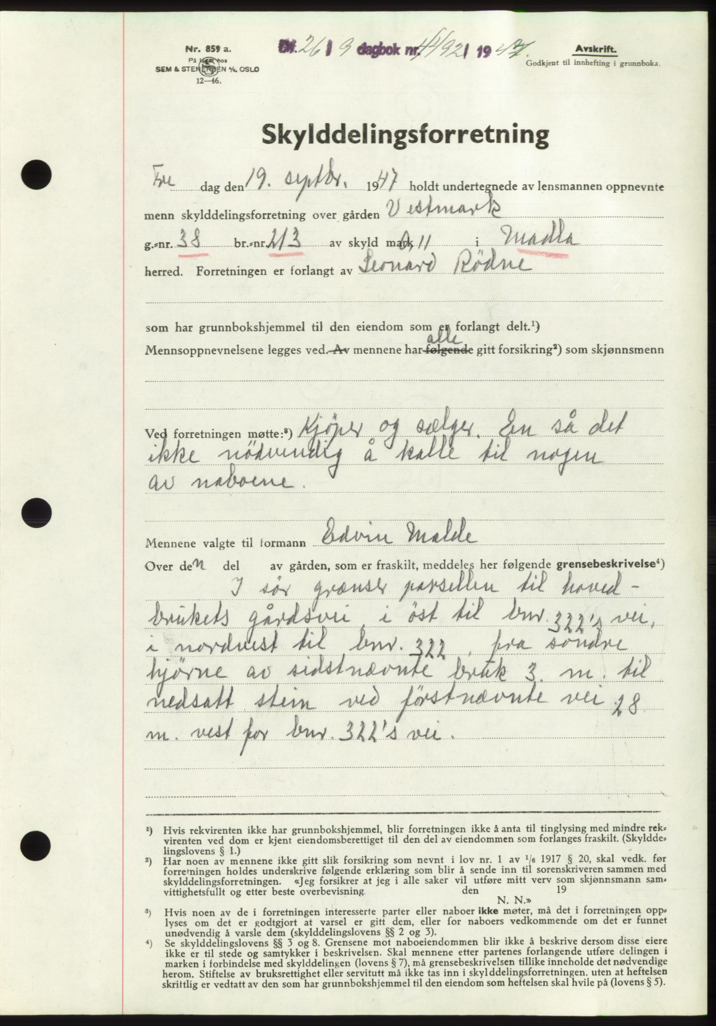 Jæren sorenskriveri, SAST/A-100310/03/G/Gba/L0096: Pantebok, 1947-1947, Dagboknr: 4492/1947