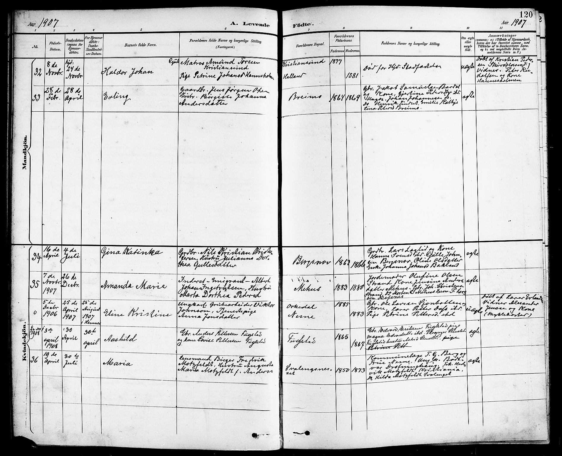 Ministerialprotokoller, klokkerbøker og fødselsregistre - Nordland, SAT/A-1459/838/L0559: Klokkerbok nr. 838C06, 1893-1910, s. 120
