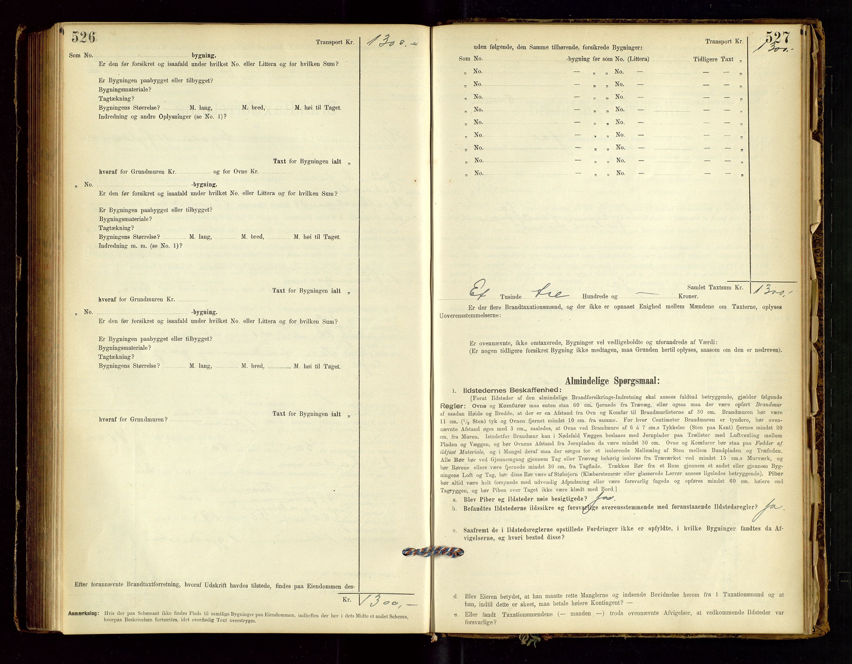 Hjelmeland lensmannskontor, AV/SAST-A-100439/Gob/L0001: "Brandtaxationsprotokol", 1895-1932, s. 526-527