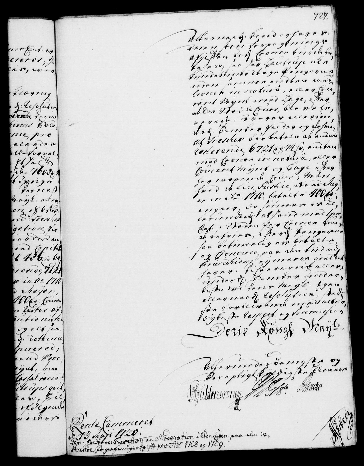Rentekammeret, Kammerkanselliet, RA/EA-3111/G/Gf/Gfa/L0002: Norsk relasjons- og resolusjonsprotokoll (merket RK 52.2), 1720, s. 700
