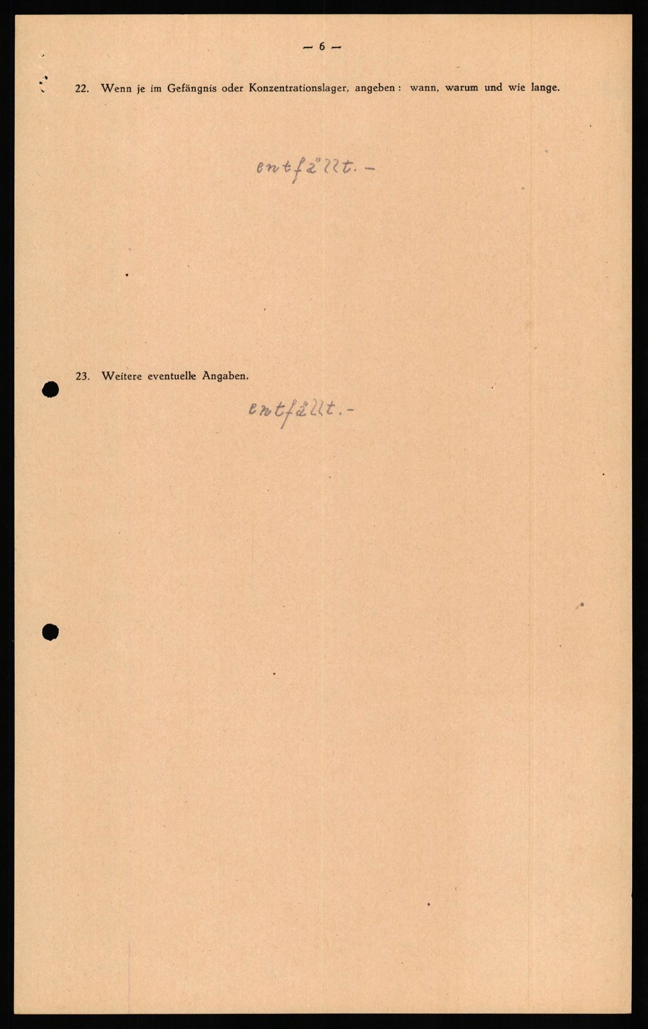 Forsvaret, Forsvarets overkommando II, AV/RA-RAFA-3915/D/Db/L0026: CI Questionaires. Tyske okkupasjonsstyrker i Norge. Tyskere., 1945-1946, s. 408