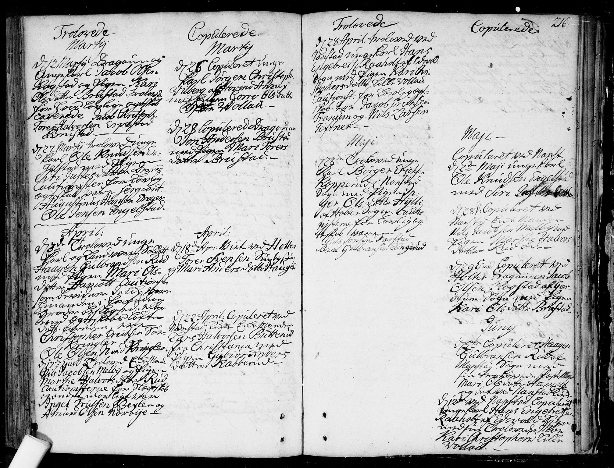 Nannestad prestekontor Kirkebøker, SAO/A-10414a/F/Fa/L0006: Ministerialbok nr. I 6, 1739-1754, s. 216