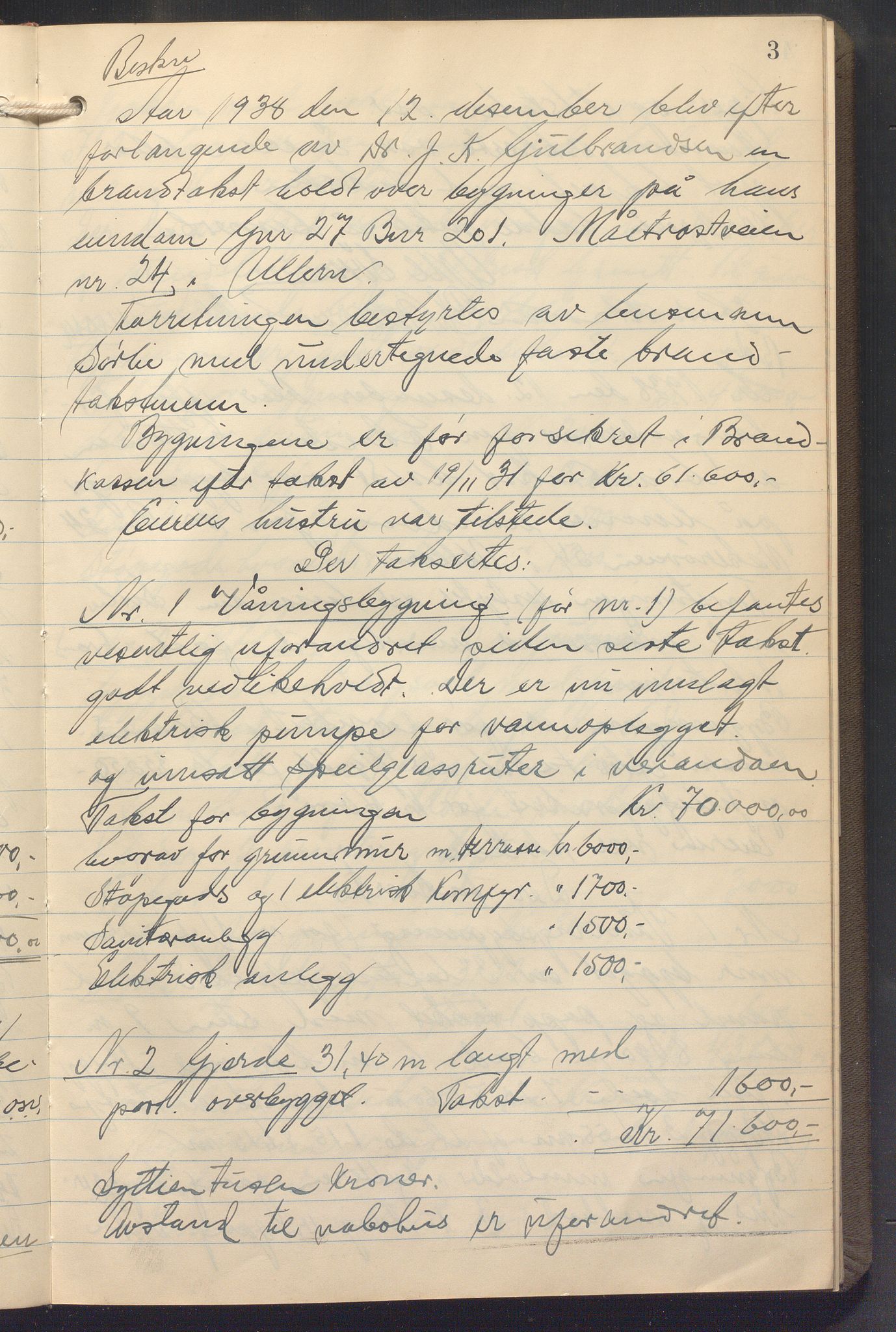 Lensmennene i Aker, OBA/A-10133/F/Fb/L0006: Branntakstprotokoll, 1938-1942, s. 3