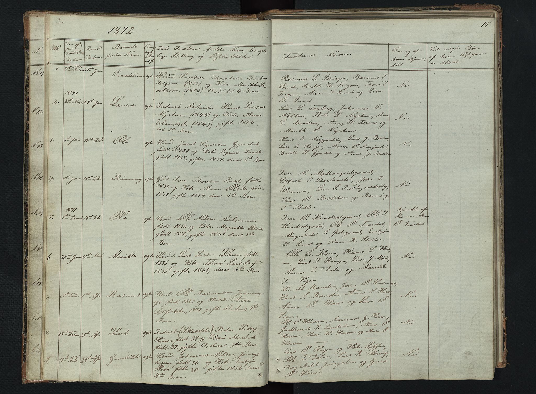Skjåk prestekontor, AV/SAH-PREST-072/H/Ha/Hab/L0002: Klokkerbok nr. 2, 1867-1894, s. 15