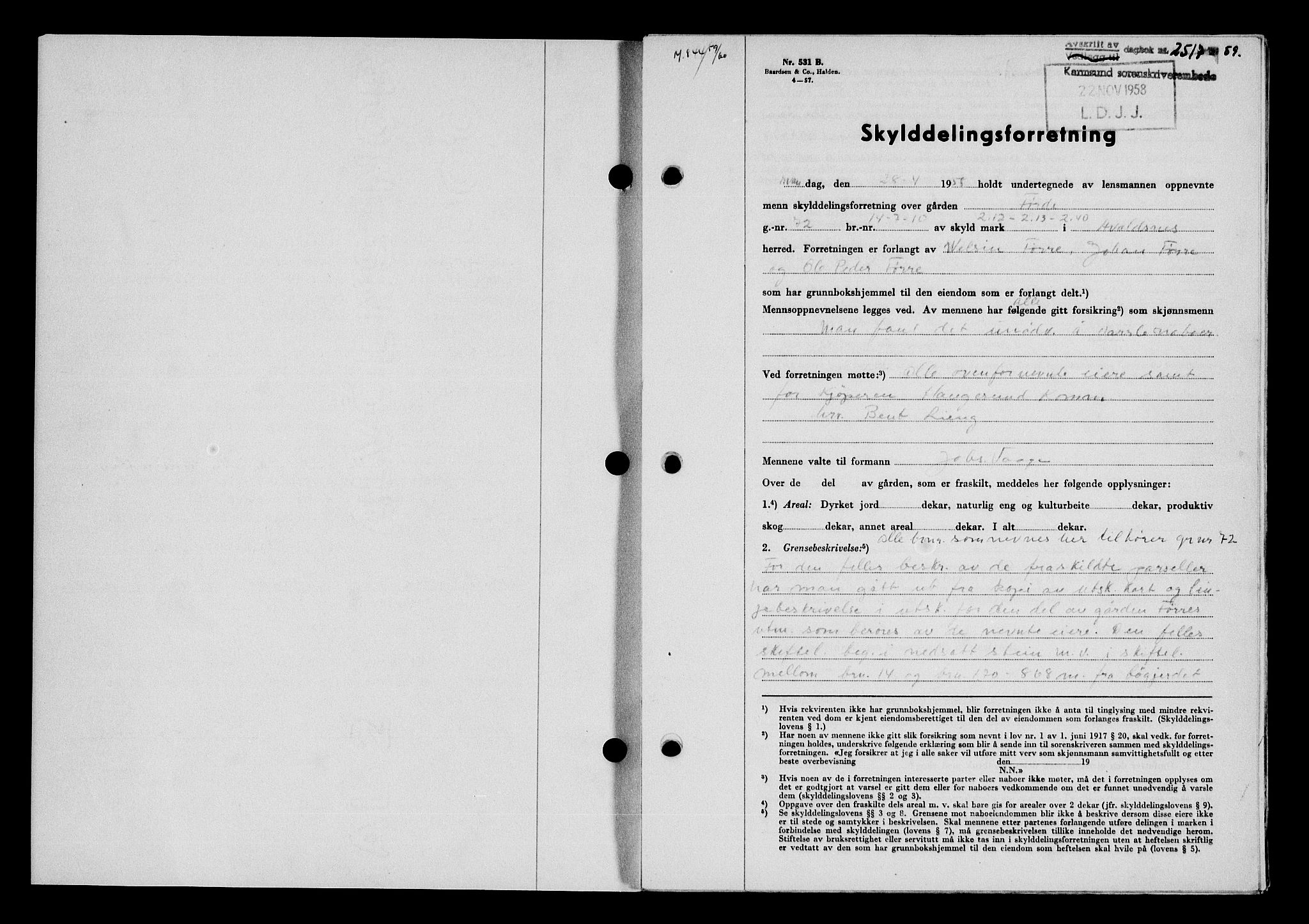 Karmsund sorenskriveri, SAST/A-100311/01/II/IIB/L0132: Pantebok nr. 112A, 1959-1959, Dagboknr: 2517/1959