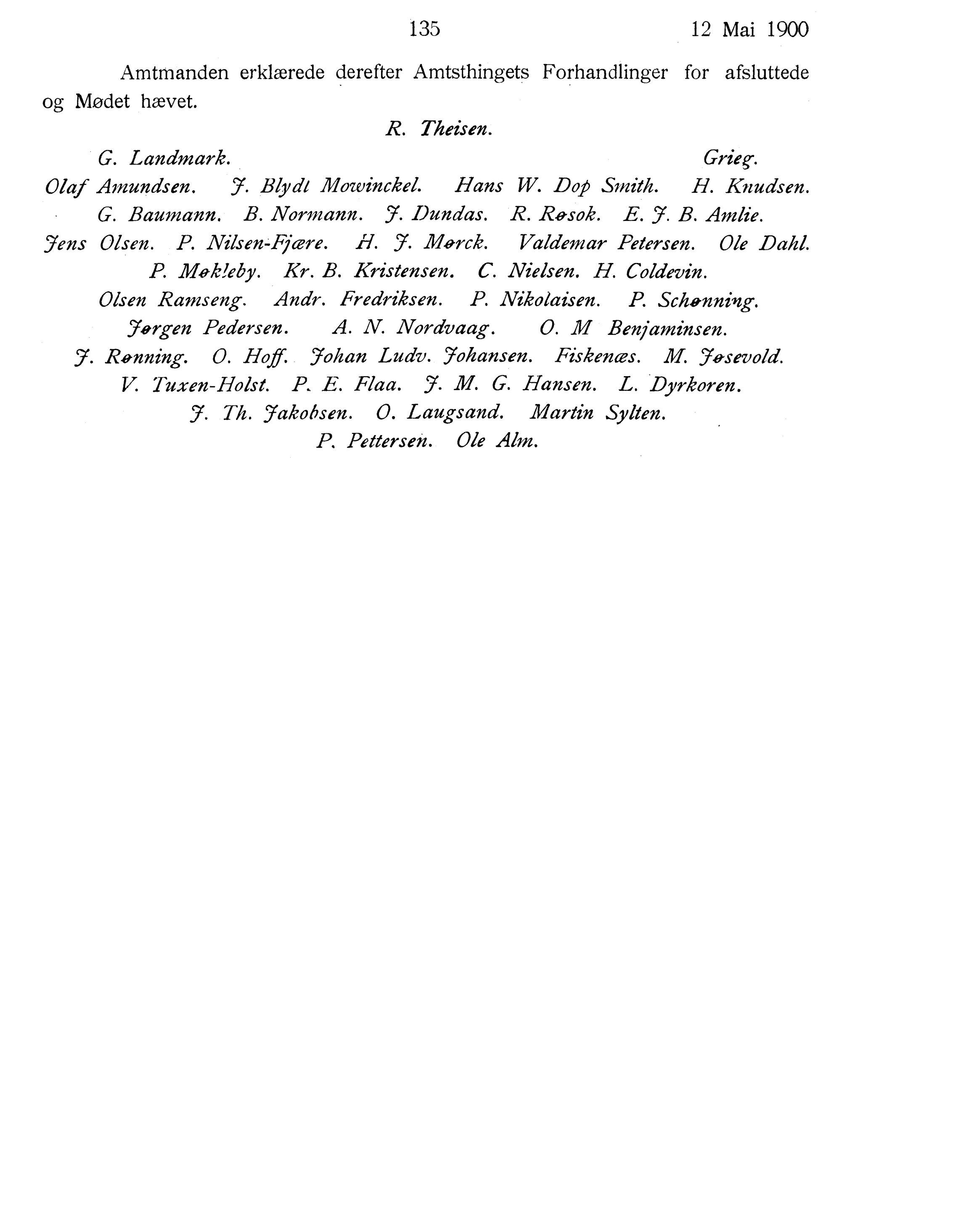 Nordland Fylkeskommune. Fylkestinget, AIN/NFK-17/176/A/Ac/L0023: Fylkestingsforhandlinger 1900, 1900