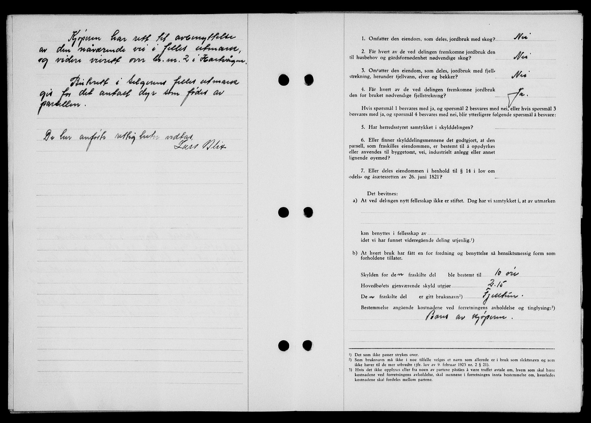 Lofoten sorenskriveri, SAT/A-0017/1/2/2C/L0013a: Pantebok nr. 13a, 1944-1946, Dagboknr: 947/1945