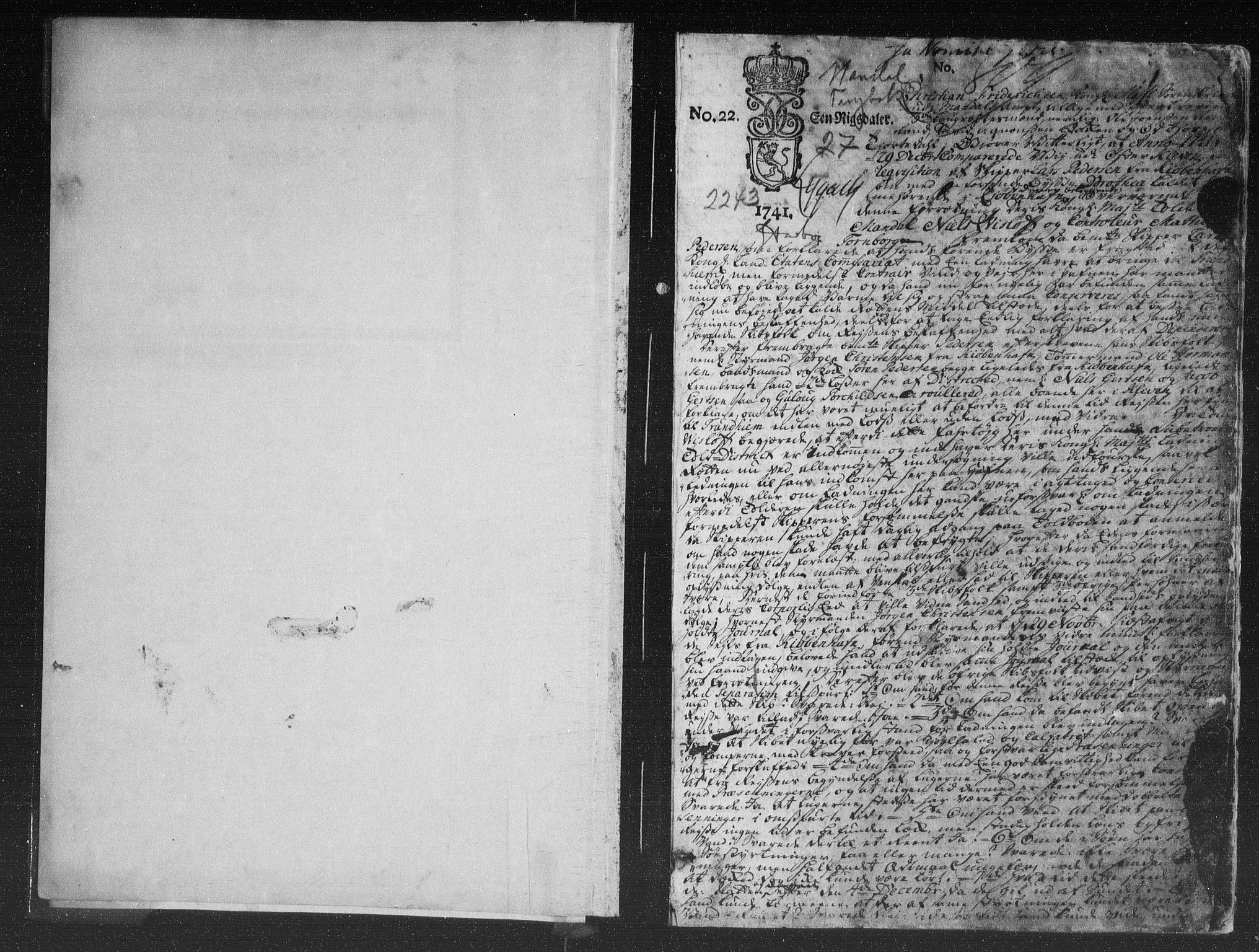 Mandal sorenskriveri, AV/SAK-1221-0005/001/F/Fa/L0028: Tingbok nr 27, 1741-1745, s. 0b-1a