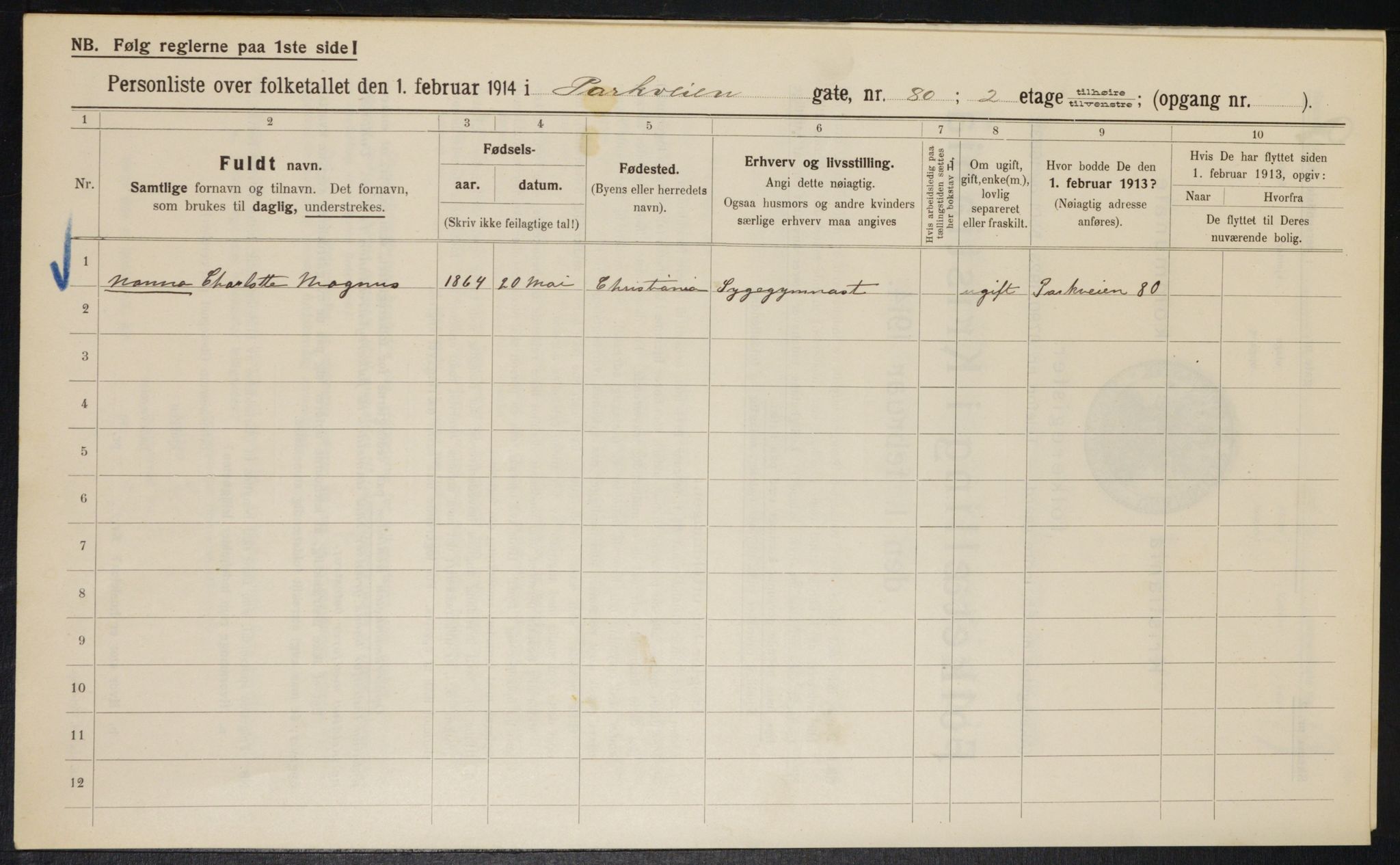 OBA, Kommunal folketelling 1.2.1914 for Kristiania, 1914, s. 78575