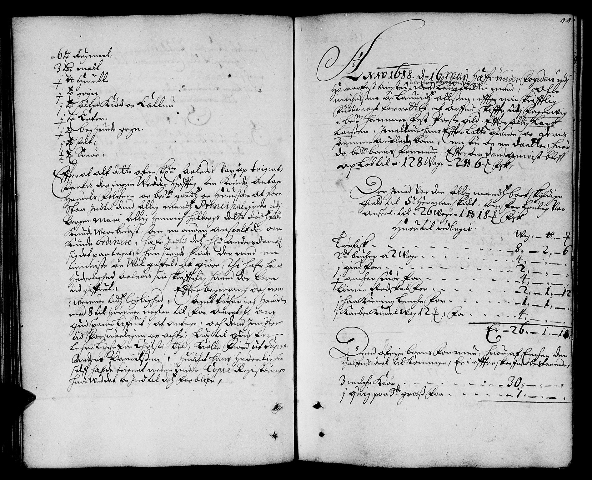 Finnmark sorenskriveri, AV/SATØ-S-0053/H/Ha/L0058: Skifteprotokoller, 1686-1696, s. 43b-44a