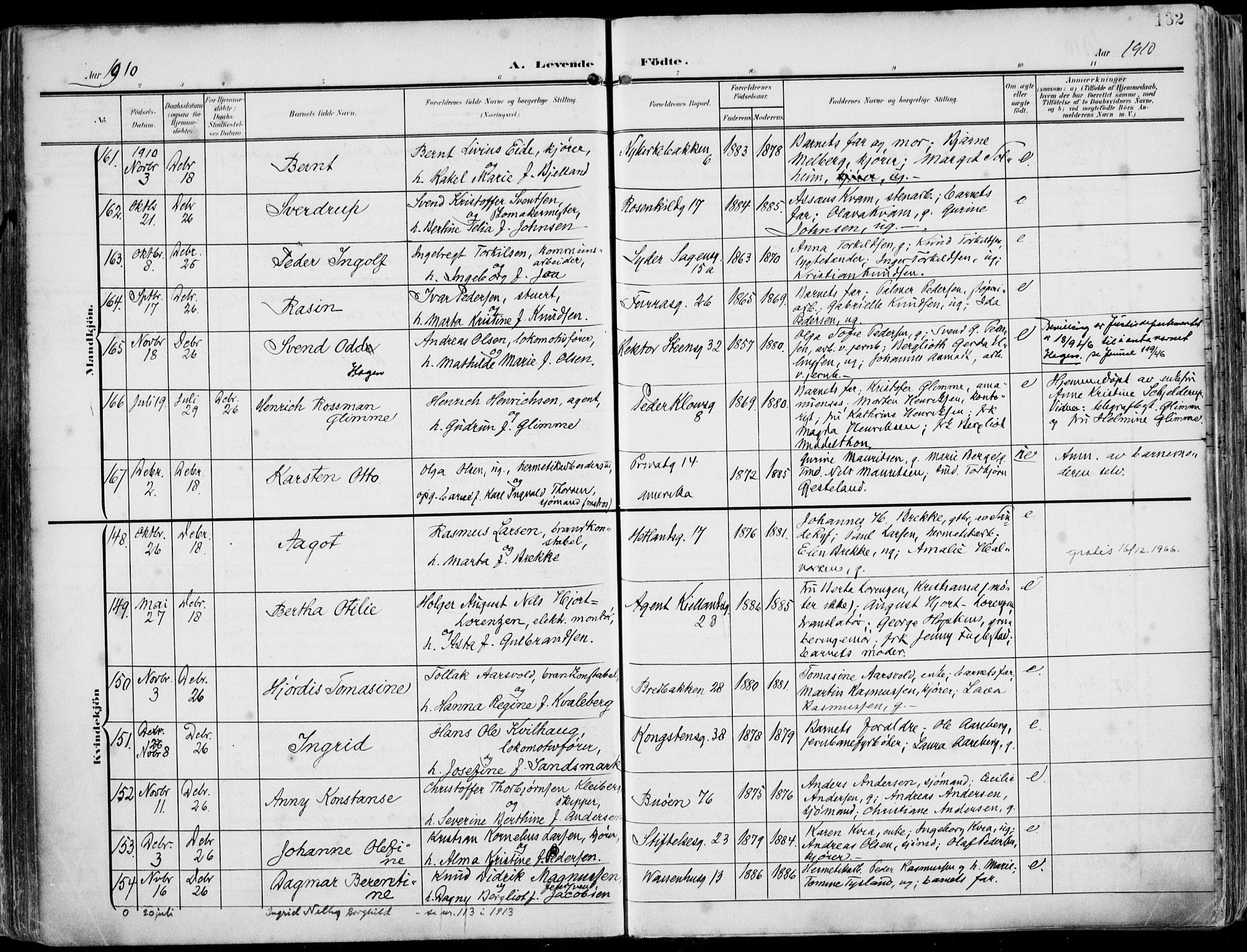 St. Petri sokneprestkontor, AV/SAST-A-101813/002/A/L0005: Ministerialbok nr. A 23, 1902-1918, s. 132