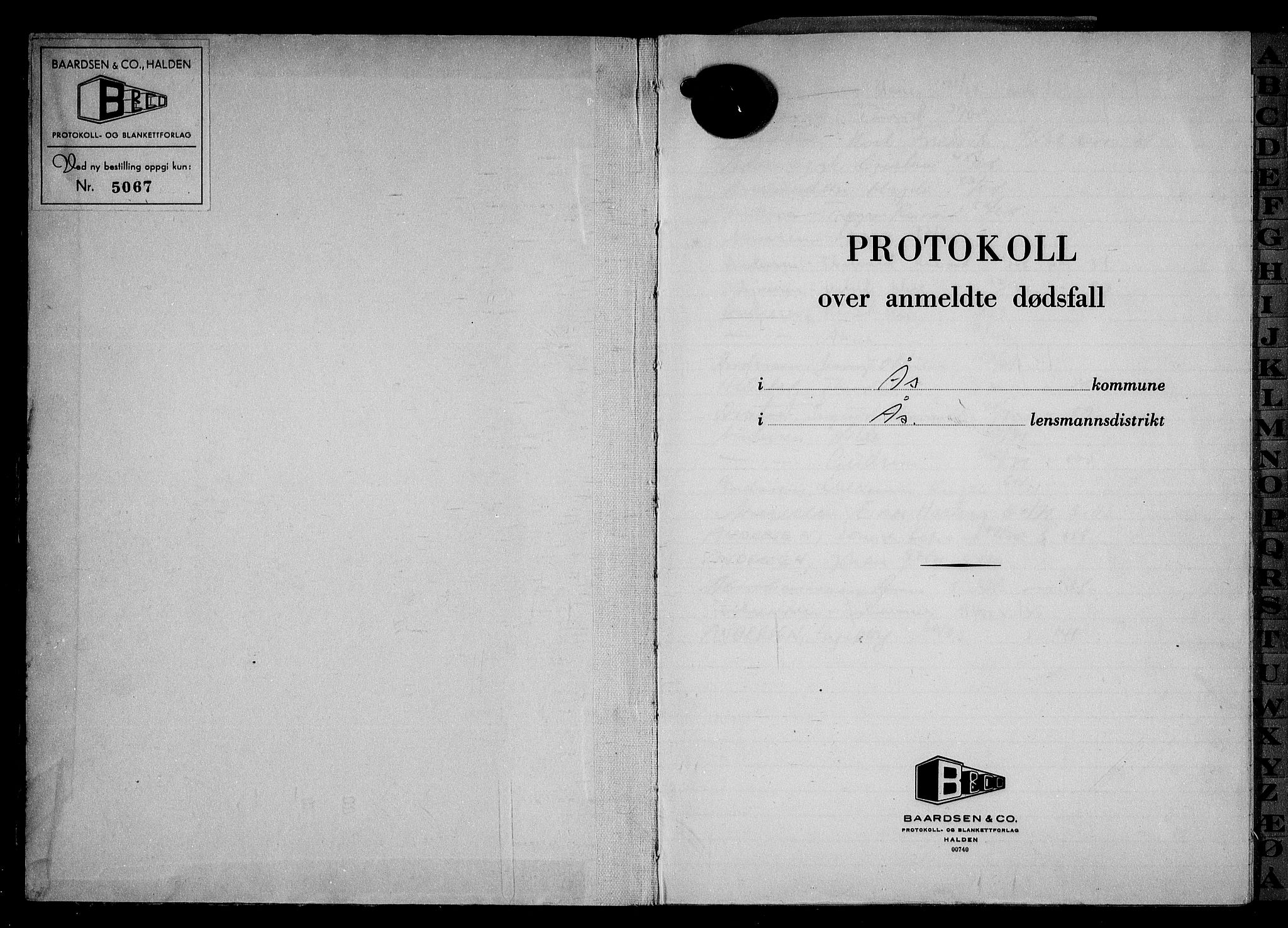 Ås lensmannskontor, AV/SAO-A-10012/H/Ha/L0006: Dødsfallsprotokoll, 1967-1972