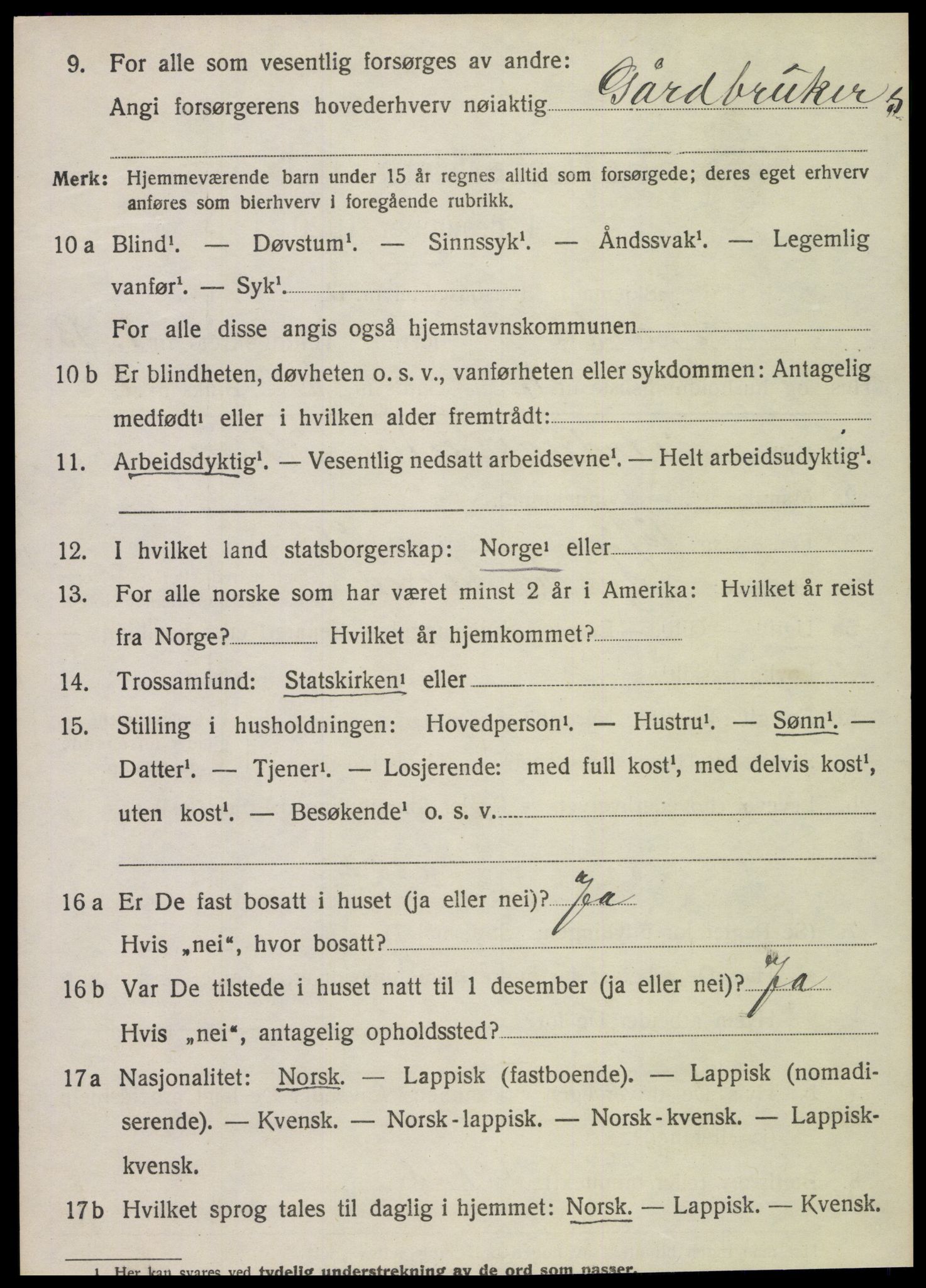 SAT, Folketelling 1920 for 1731 Sparbu herred, 1920, s. 2052