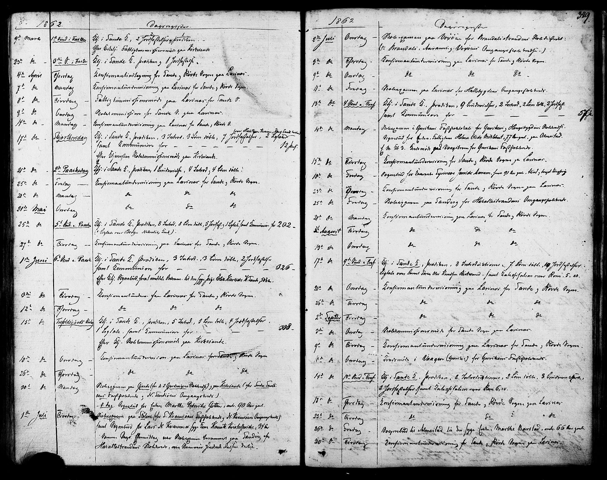 Ministerialprotokoller, klokkerbøker og fødselsregistre - Møre og Romsdal, AV/SAT-A-1454/503/L0034: Ministerialbok nr. 503A02, 1841-1884, s. 349