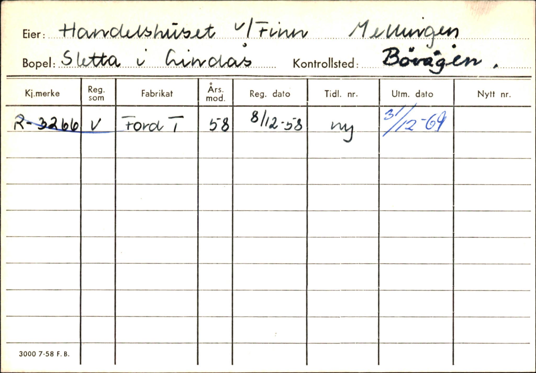 Statens vegvesen, Hordaland vegkontor, SAB/A-5201/2/Ha/L0018: R-eierkort H, 1920-1971, s. 786