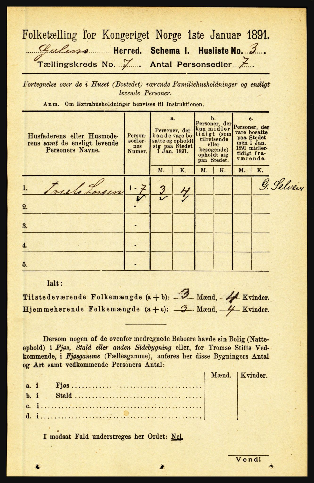 RA, Folketelling 1891 for 1411 Gulen herred, 1891, s. 2183