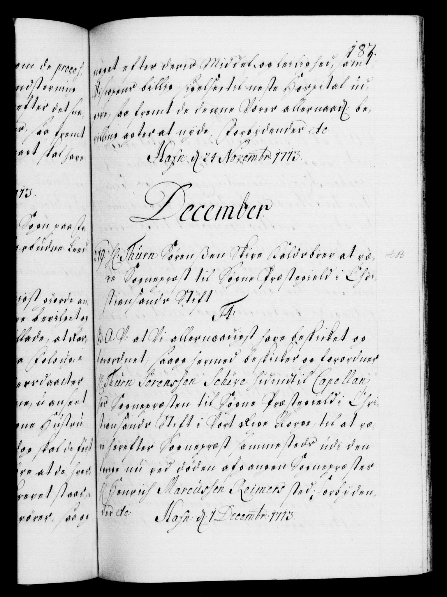 Danske Kanselli 1572-1799, RA/EA-3023/F/Fc/Fca/Fcaa/L0021: Norske registre, 1712-1715, s. 187a