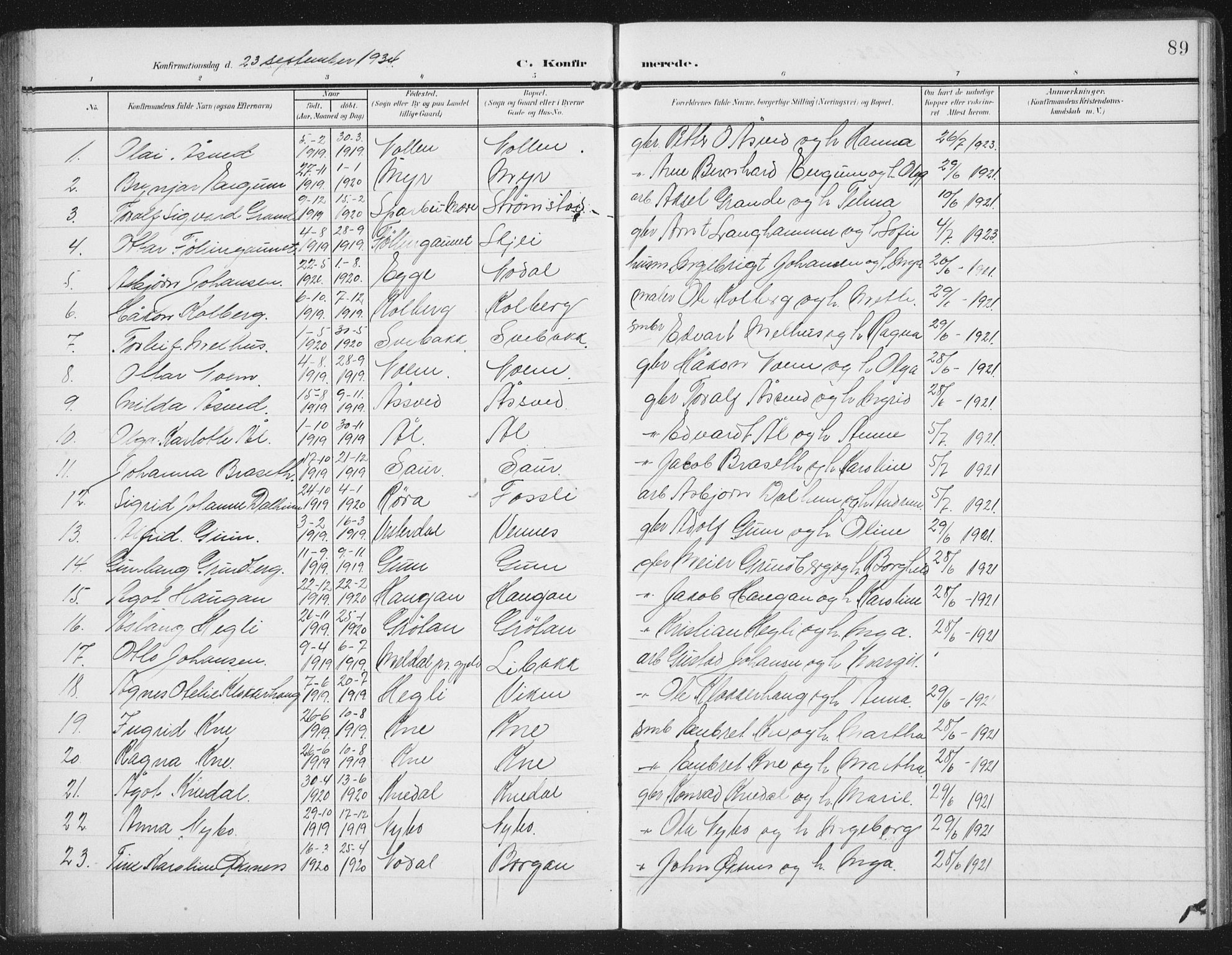 Ministerialprotokoller, klokkerbøker og fødselsregistre - Nord-Trøndelag, AV/SAT-A-1458/747/L0460: Klokkerbok nr. 747C02, 1908-1939, s. 89