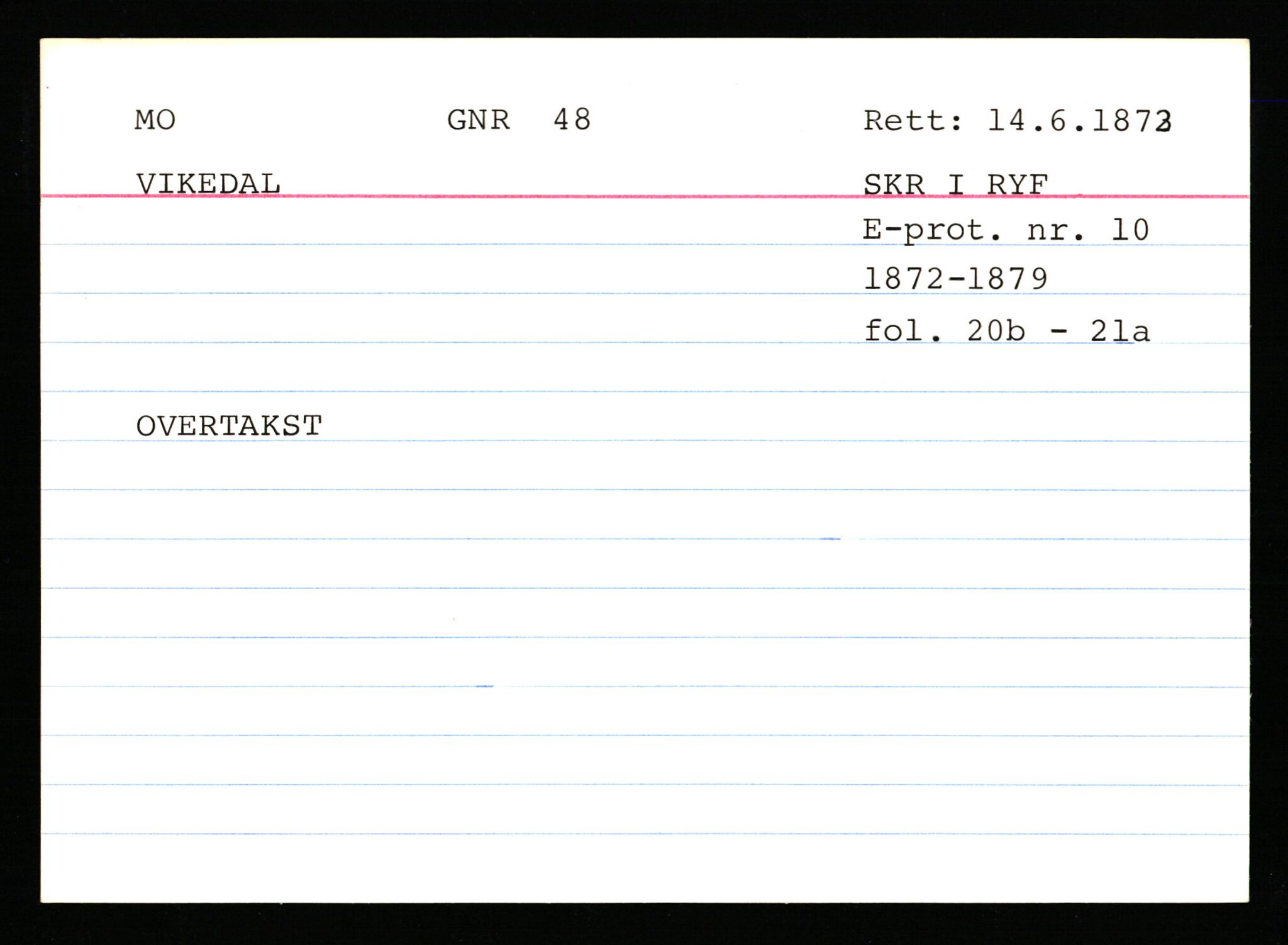 Statsarkivet i Stavanger, AV/SAST-A-101971/03/Y/Ym/L0039: Åstedskort sortert etter gårdsnavn: Mo - Myglebostad, 1600-1950, s. 44