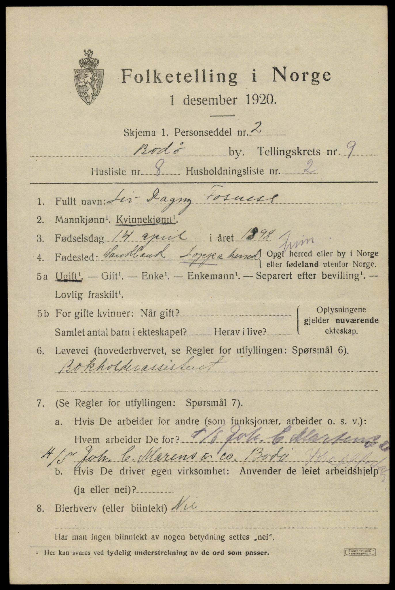 SAT, Folketelling 1920 for 1804 Bodø kjøpstad, 1920, s. 12937