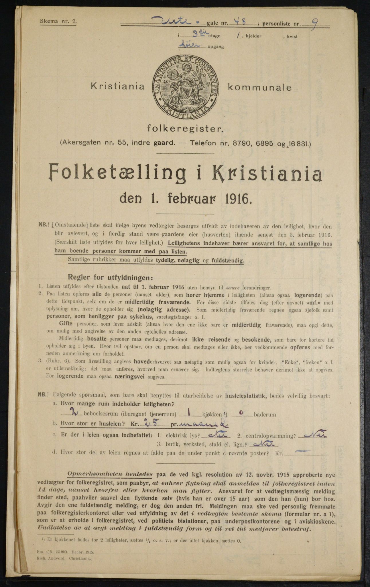 OBA, Kommunal folketelling 1.2.1916 for Kristiania, 1916, s. 125041