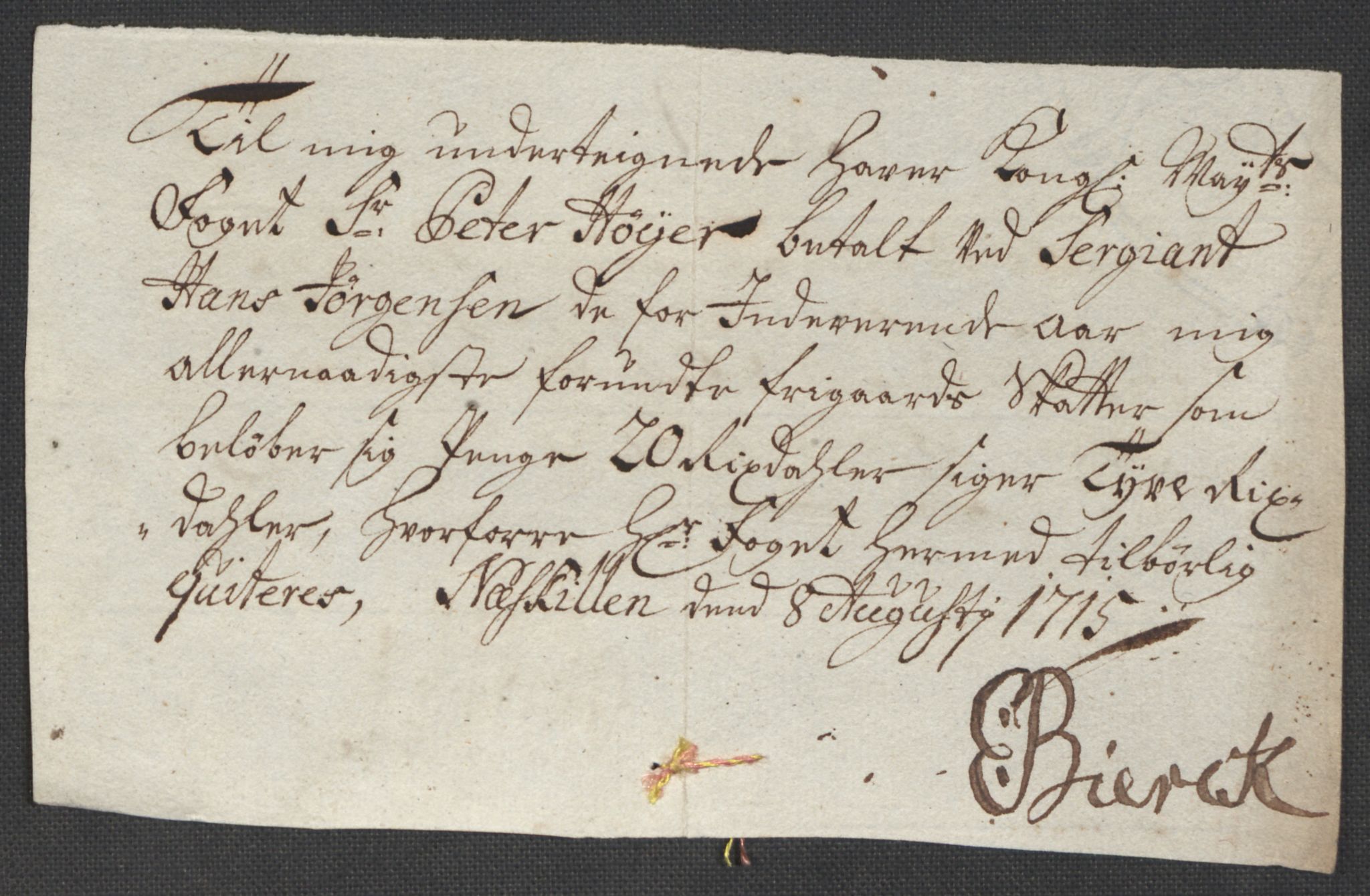 Rentekammeret inntil 1814, Reviderte regnskaper, Fogderegnskap, RA/EA-4092/R39/L2323: Fogderegnskap Nedenes, 1715, s. 259