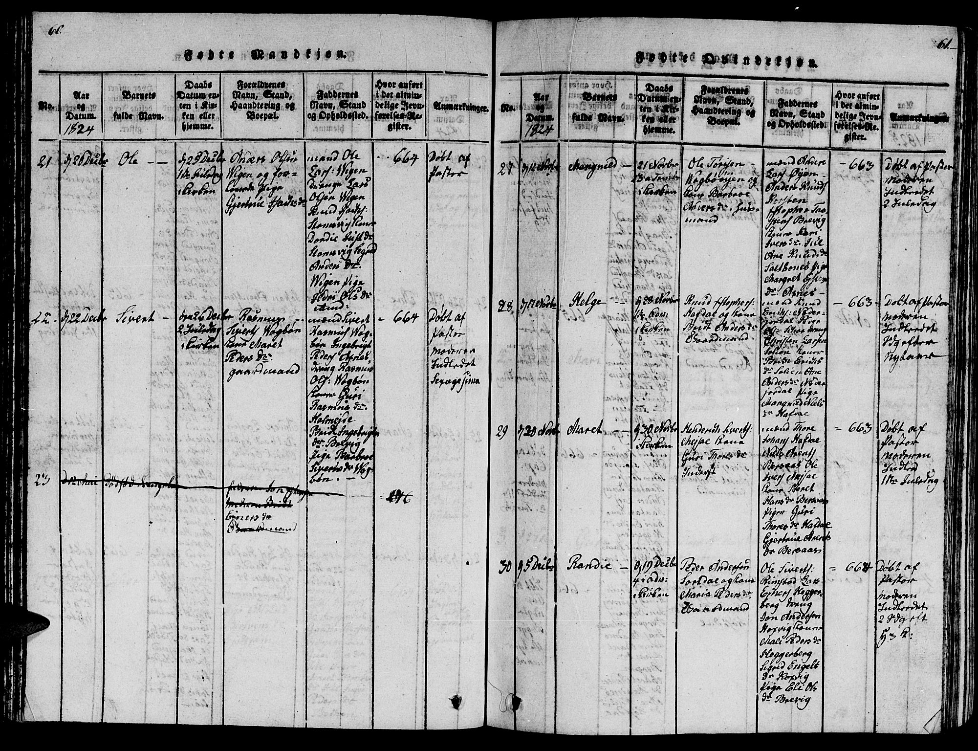 Ministerialprotokoller, klokkerbøker og fødselsregistre - Møre og Romsdal, AV/SAT-A-1454/586/L0990: Klokkerbok nr. 586C01, 1819-1837, s. 60-61