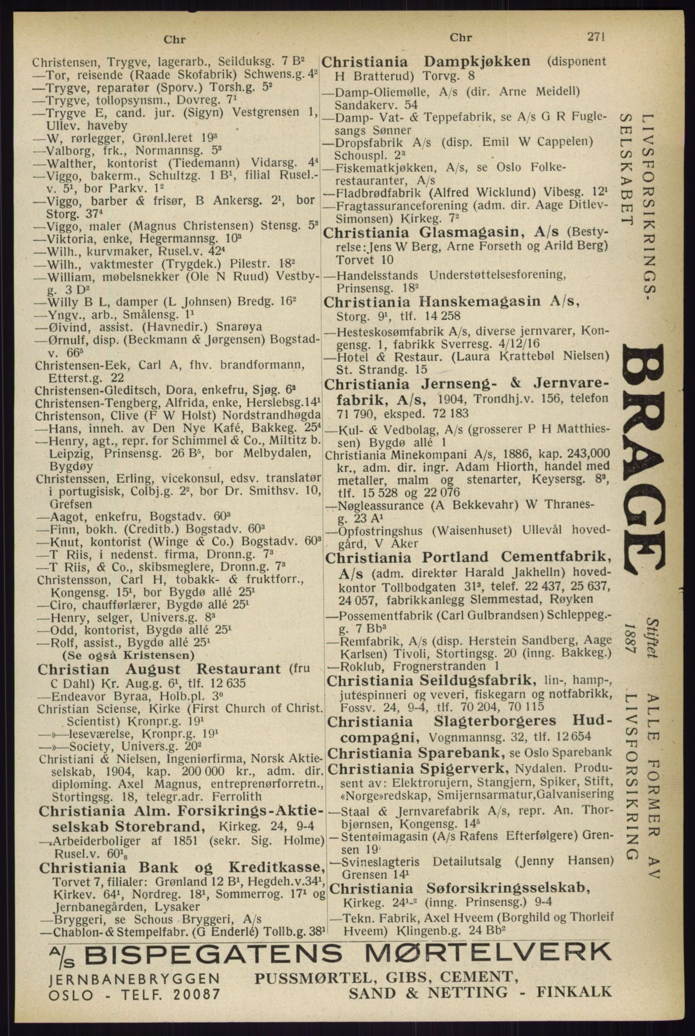 Kristiania/Oslo adressebok, PUBL/-, 1933, s. 271