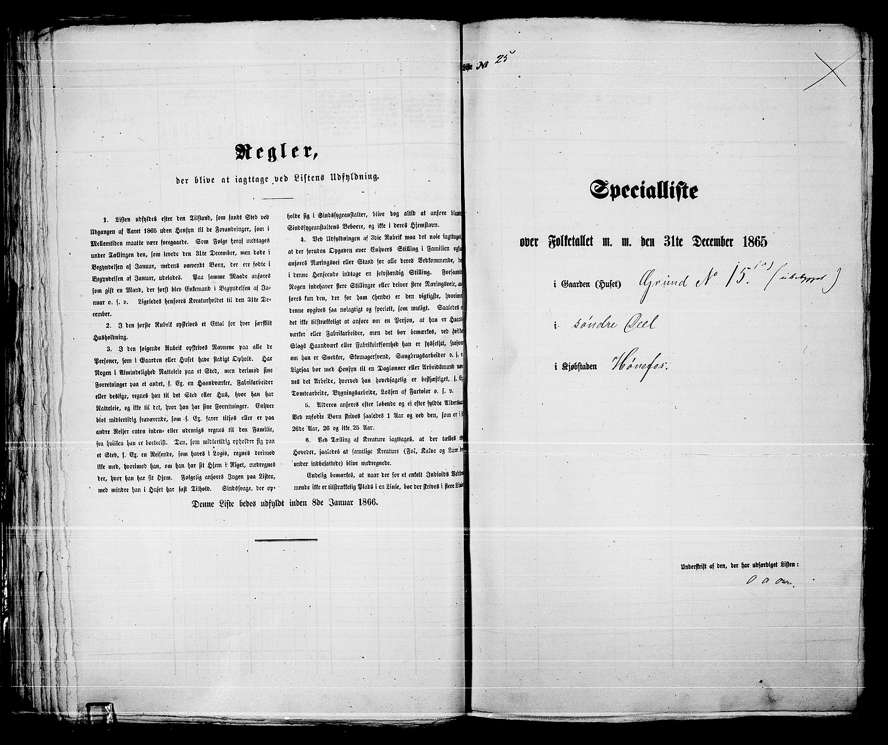 RA, Folketelling 1865 for 0601B Norderhov prestegjeld, Hønefoss kjøpstad, 1865, s. 52