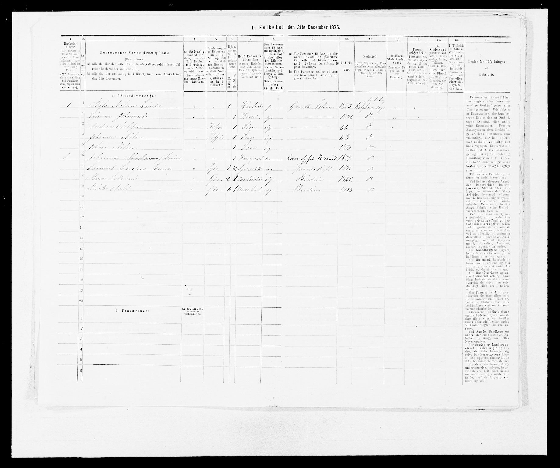 SAB, Folketelling 1875 for 1431P Jølster prestegjeld, 1875, s. 363