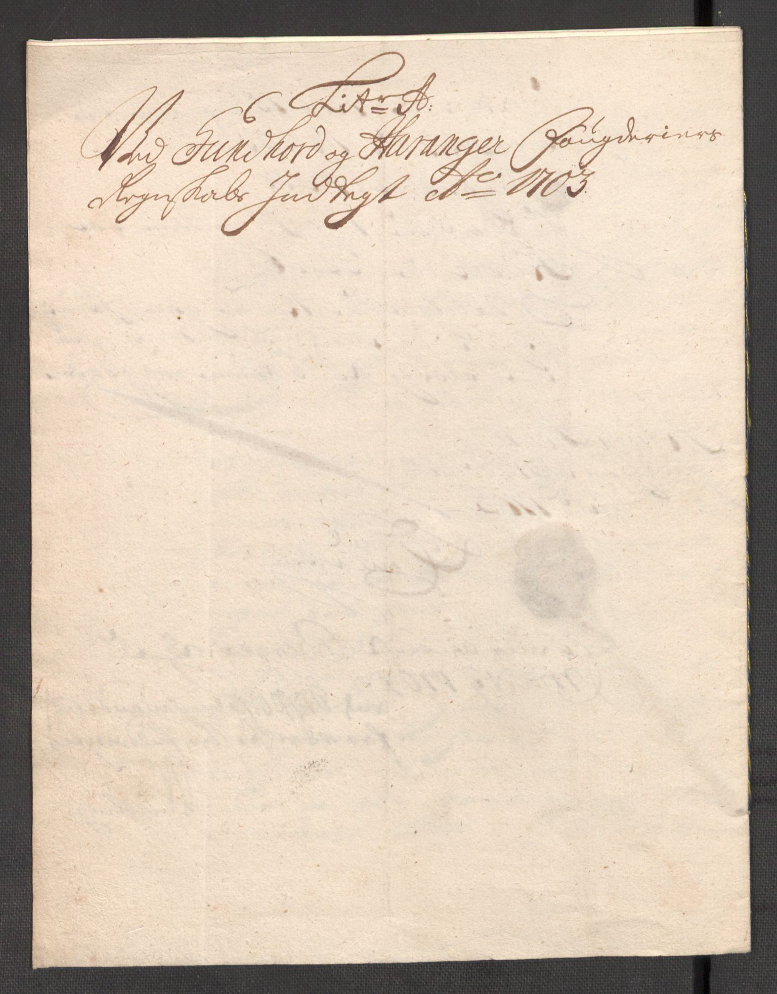 Rentekammeret inntil 1814, Reviderte regnskaper, Fogderegnskap, AV/RA-EA-4092/R48/L2981: Fogderegnskap Sunnhordland og Hardanger, 1703, s. 33