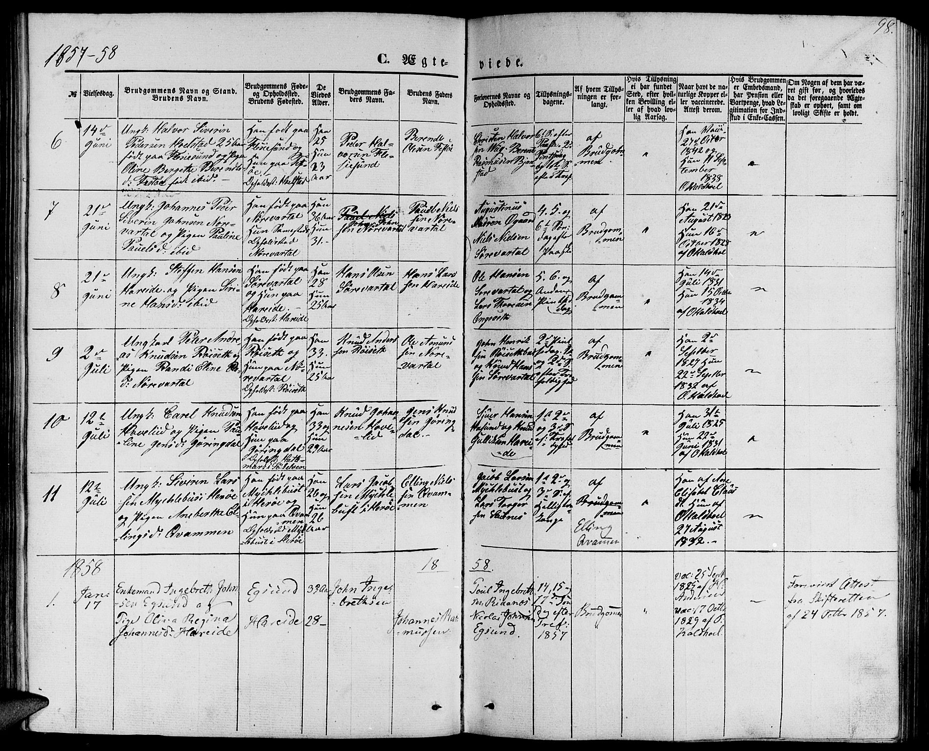 Ministerialprotokoller, klokkerbøker og fødselsregistre - Møre og Romsdal, AV/SAT-A-1454/510/L0124: Klokkerbok nr. 510C01, 1854-1877, s. 98