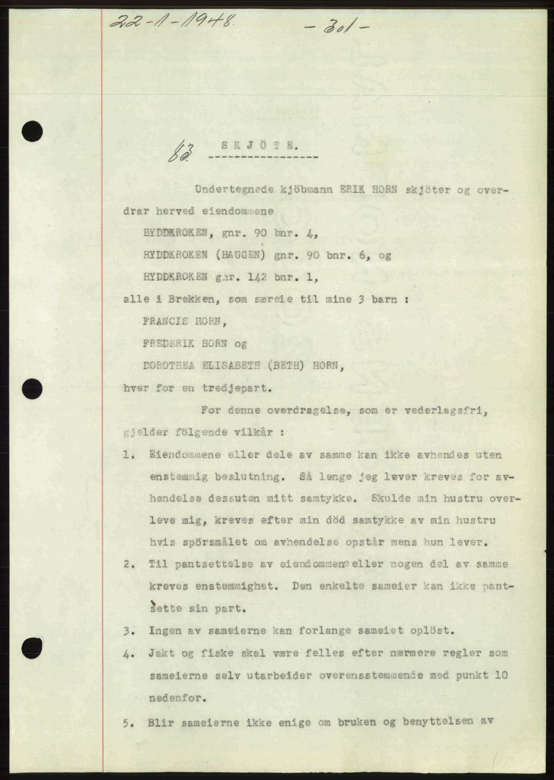 Gauldal sorenskriveri, SAT/A-0014/1/2/2C: Pantebok nr. A5, 1947-1948, Dagboknr: 83/1948