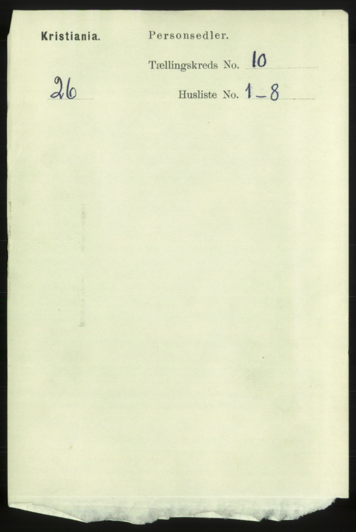 RA, Folketelling 1891 for 0301 Kristiania kjøpstad, 1891, s. 4219