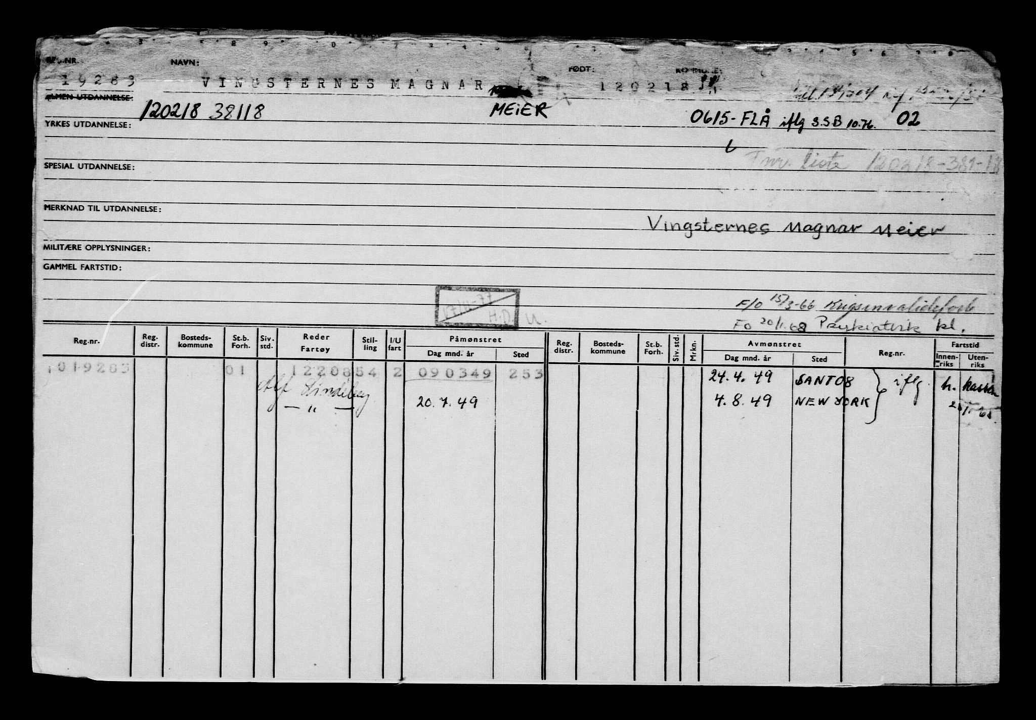 Direktoratet for sjømenn, AV/RA-S-3545/G/Gb/L0155: Hovedkort, 1918, s. 503