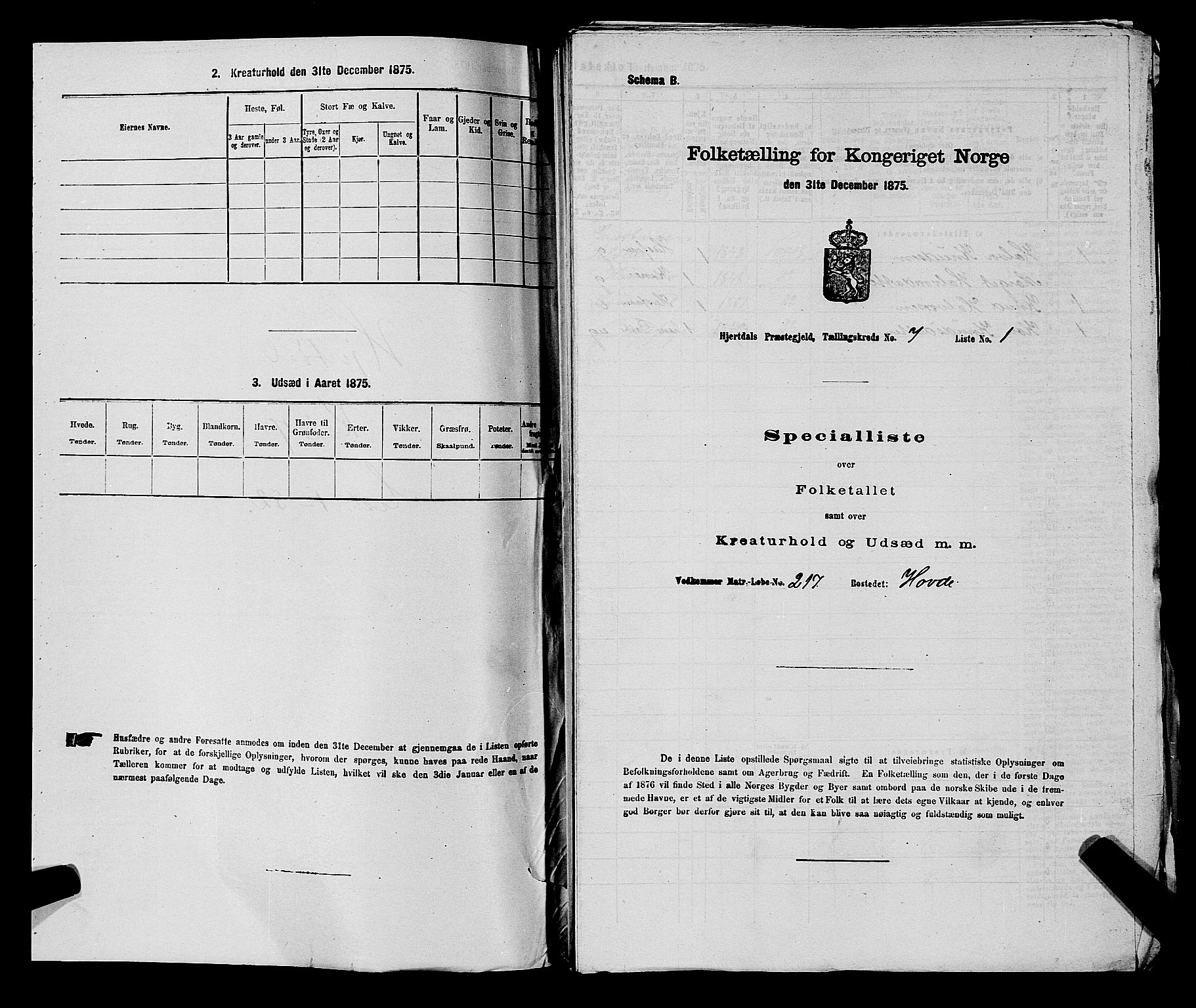 SAKO, Folketelling 1875 for 0827P Hjartdal prestegjeld, 1875, s. 952