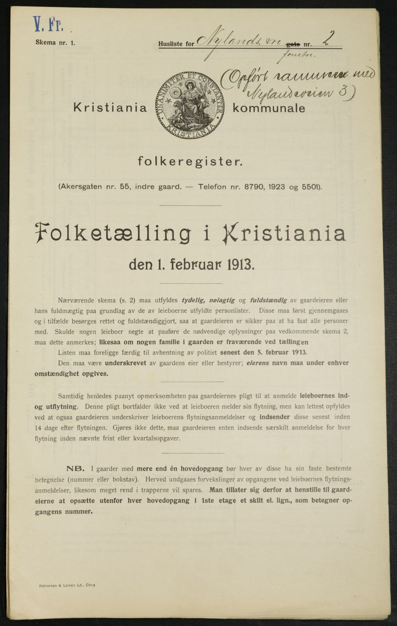 OBA, Kommunal folketelling 1.2.1913 for Kristiania, 1913, s. 74104