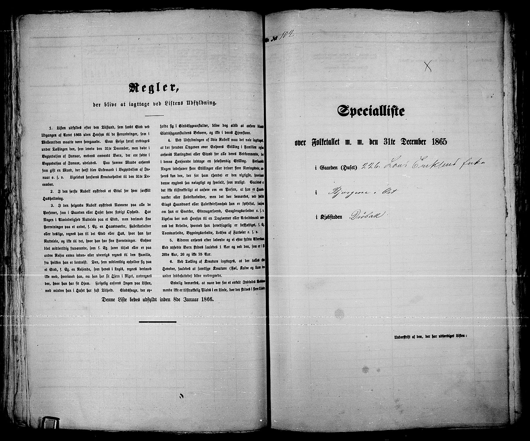 RA, Folketelling 1865 for 0203B Drøbak prestegjeld, Drøbak kjøpstad, 1865, s. 208