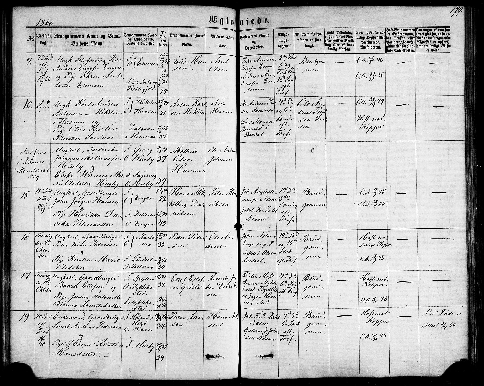 Ministerialprotokoller, klokkerbøker og fødselsregistre - Nordland, AV/SAT-A-1459/838/L0551: Ministerialbok nr. 838A09, 1864-1880, s. 179