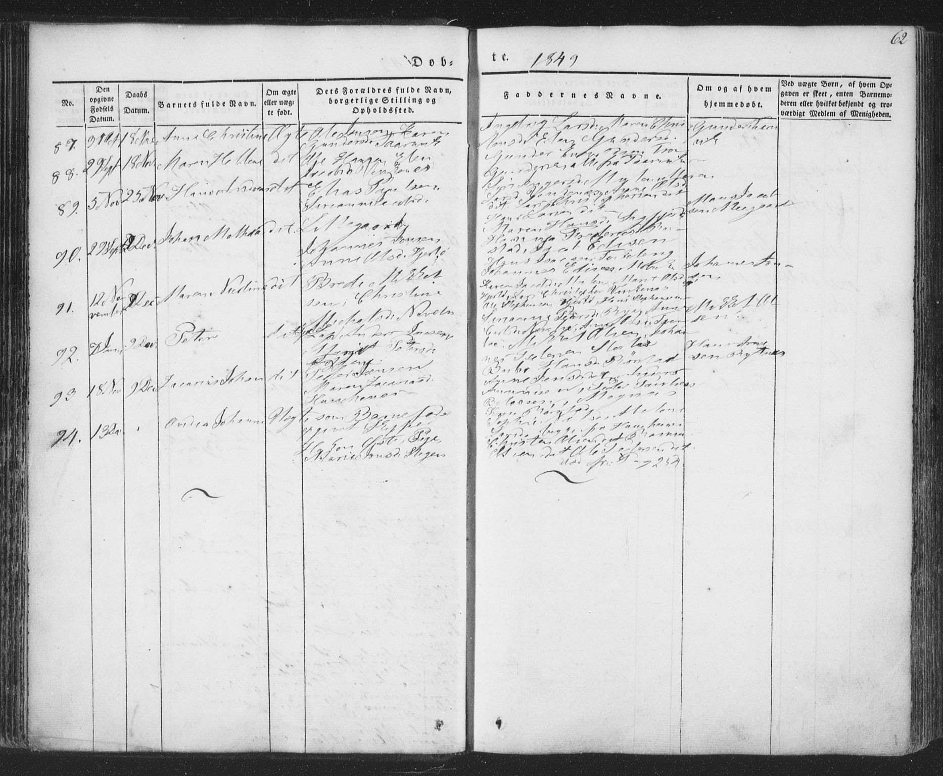 Ministerialprotokoller, klokkerbøker og fødselsregistre - Nordland, AV/SAT-A-1459/853/L0769: Ministerialbok nr. 853A08, 1836-1856, s. 62