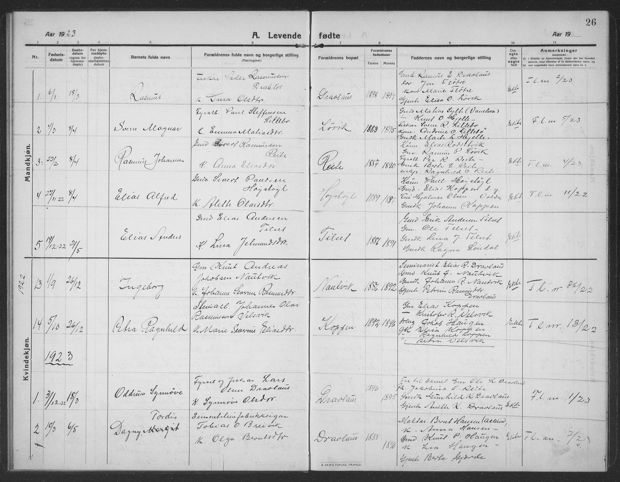 Ministerialprotokoller, klokkerbøker og fødselsregistre - Møre og Romsdal, AV/SAT-A-1454/512/L0169: Klokkerbok nr. 512C01, 1910-1935, s. 26