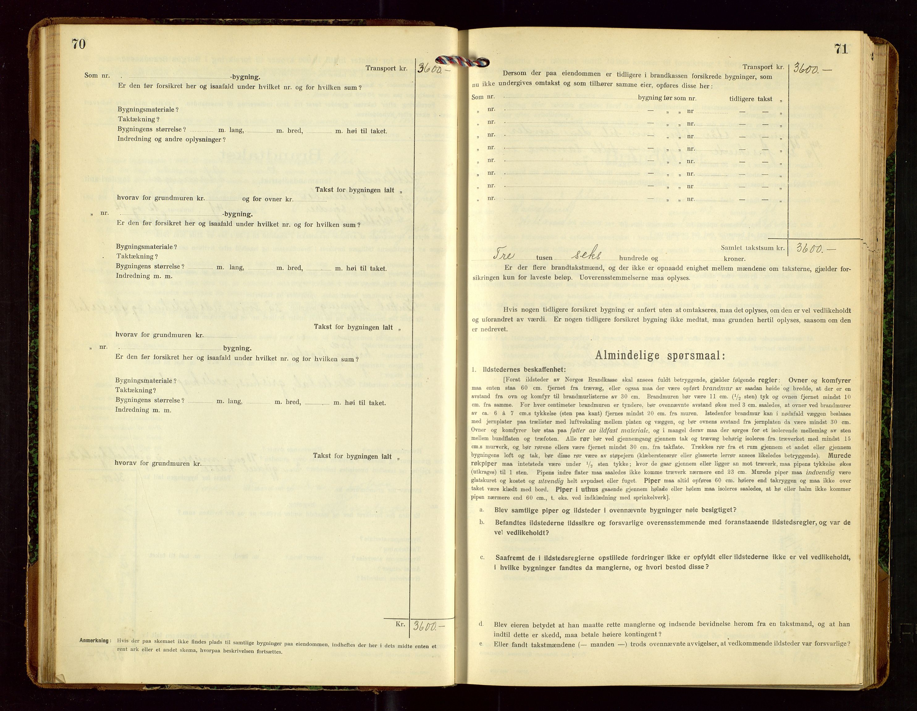 Hetland lensmannskontor, AV/SAST-A-100101/Gob/L0002: "Brandtakstprotokol", 1918-1932, s. 70-71