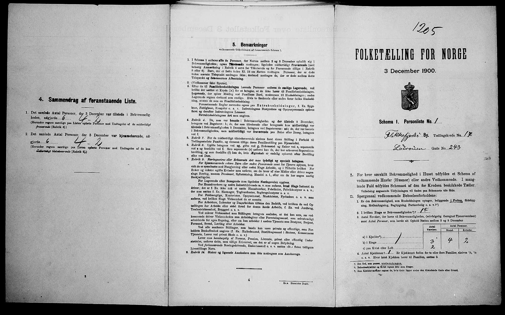 SAK, Folketelling 1900 for 1004 Flekkefjord kjøpstad, 1900, s. 1477