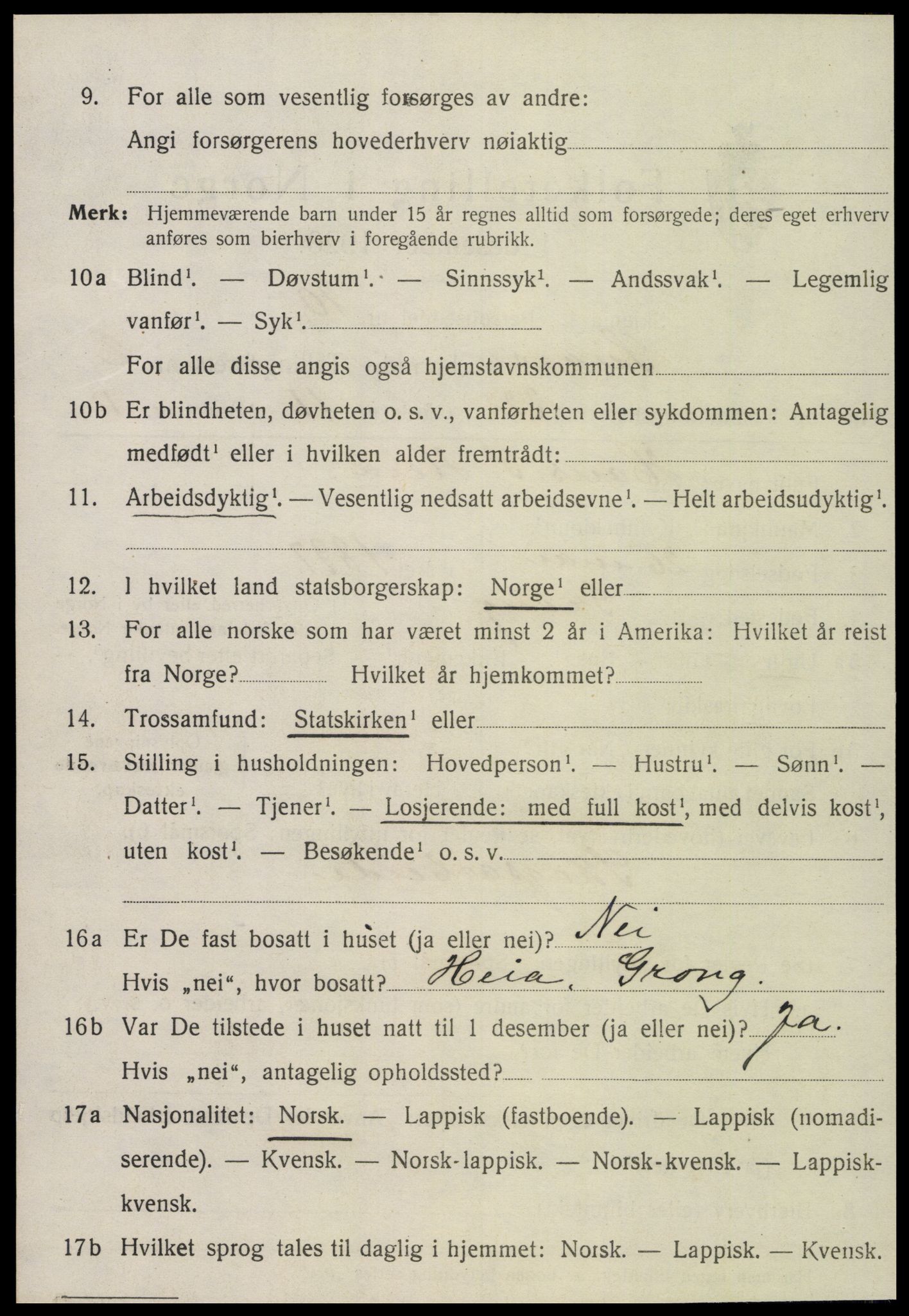 SAT, Folketelling 1920 for 1736 Snåsa herred, 1920, s. 1527