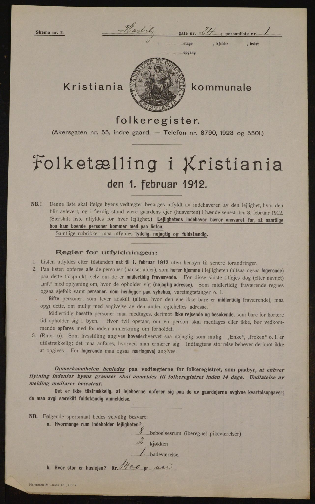 OBA, Kommunal folketelling 1.2.1912 for Kristiania, 1912, s. 35246