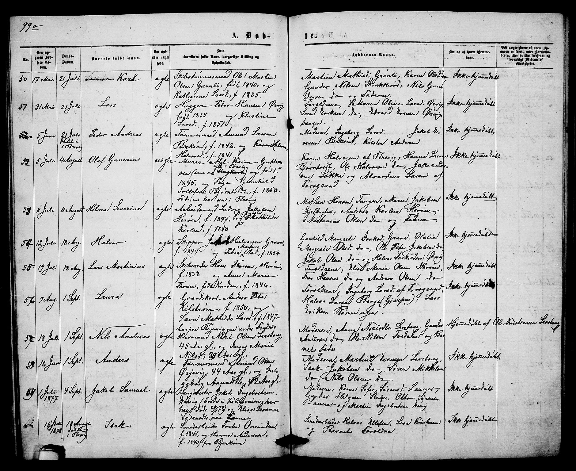 Eidanger kirkebøker, AV/SAKO-A-261/G/Ga/L0001: Klokkerbok nr. 1, 1863-1878, s. 99